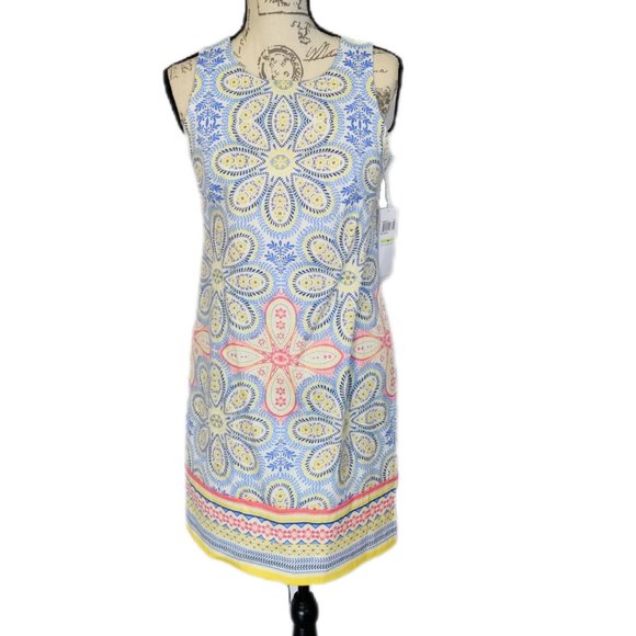 London Times Dresses & Skirts - London Times Knee Length Floral Sleeveless Multicolor Dress Size 4 NWT